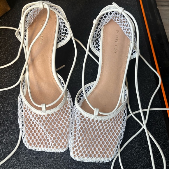 White Fox Boutique Shoes - Women's White Mesh Lace-Up Heels White Fox